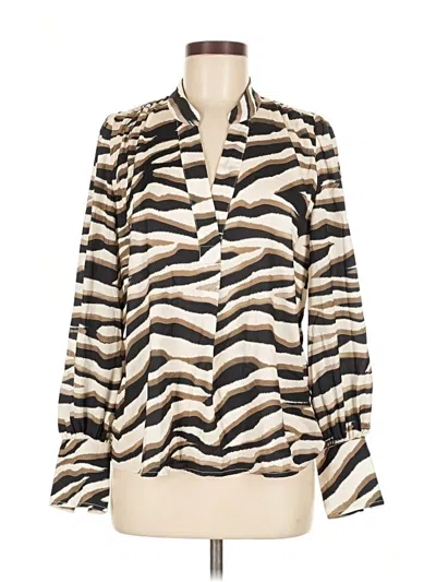 Pre-owned Banana Republic Factory Store Long Sleeve Blouse In White