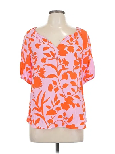 Pre-owned Talbots Short Sleeve Blouse In Orange