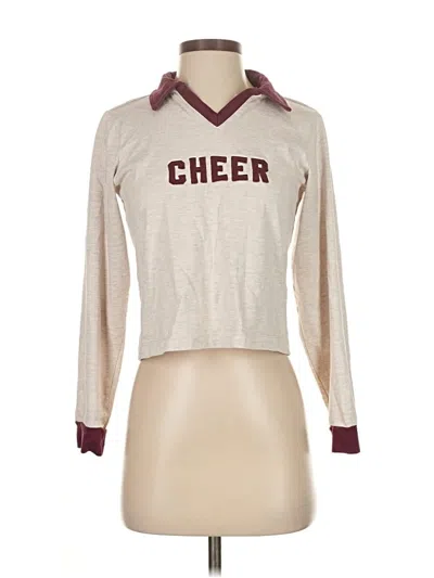 Pre-owned Cotton On Long Sleeve Polo Shirt In Burgundy