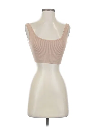 Pre-owned Gap Body Tank Top Tan Strapless Neckline Tops In Brown