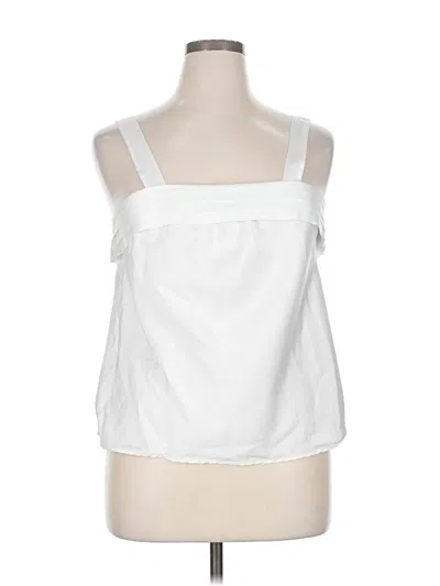 Pre-owned Jcpenney Sleeveless Blouse In White