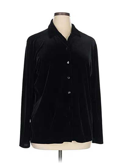 Pre-owned Villager By Liz Claiborne Long Sleeve Polo Shirt In Black