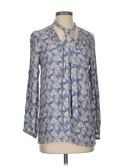 Pre-owned Lucky Brand Long Sleeve Blouse In Blue