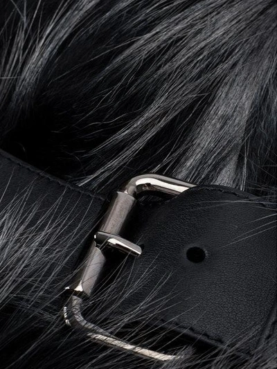 Shop Fendi Buckled Fur Scarf - Black