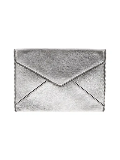 Pre-owned Rebecca Minkoff Leather Clutch In Silver