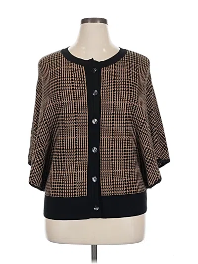 Pre-owned Jones New York Collection Cardigan Sweater In Brown