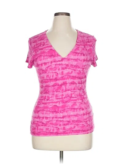 Pre-owned Inc International Concepts Short Sleeve Top Pink Sweetheart Neckline Tops