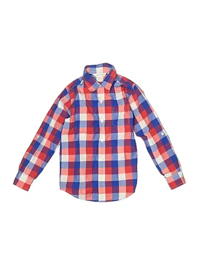 Pre-owned Janie And Jack Kids' Long Sleeve Button Down Shirt In Red