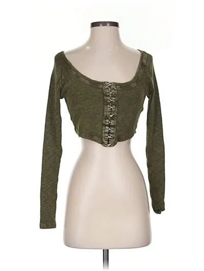 Pre-owned Pilcro Long Sleeve T-shirt In Green