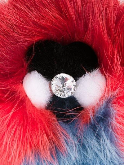 Shop Fendi Flowerland Fox Fur Charm In Multicolour