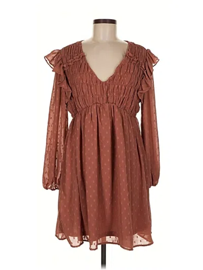 Pre-owned Assorted Brands Casual Dress In Brown