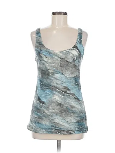 Pre-owned Robert Kitchen Sleeveless Top Teal Scoop Neck Tops In Blue
