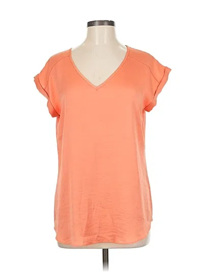 Pre-owned Express Short Sleeve Top Orange V Neck Tops