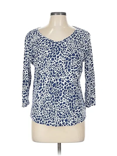 Pre-owned Chico's 3/4 Sleeve T-shirt In Blue