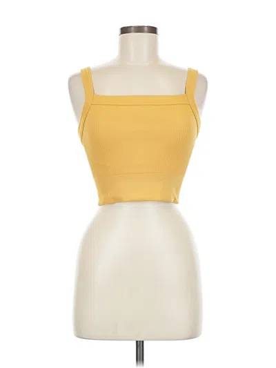 Pre-owned Ypb Tank Top Yellow Strapless Neckline Tops