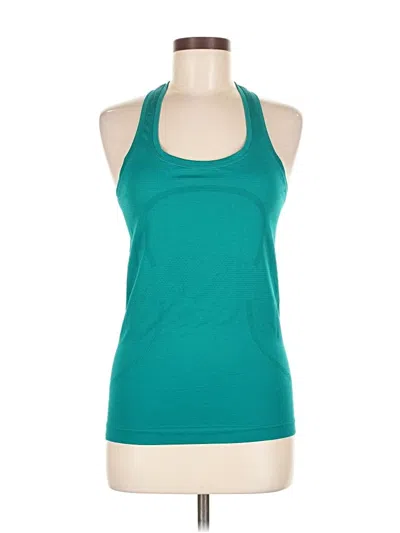 Pre-owned Lululemon Athletica Tank Top Teal Halter Neckline Tops In Blue