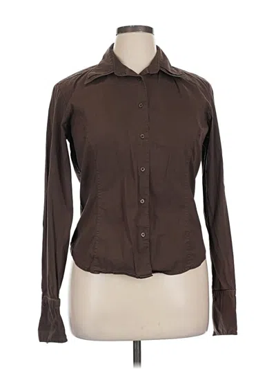 Pre-owned Harve Benard By Benard Holtzman Long Sleeve Button Down Shirt In Brown