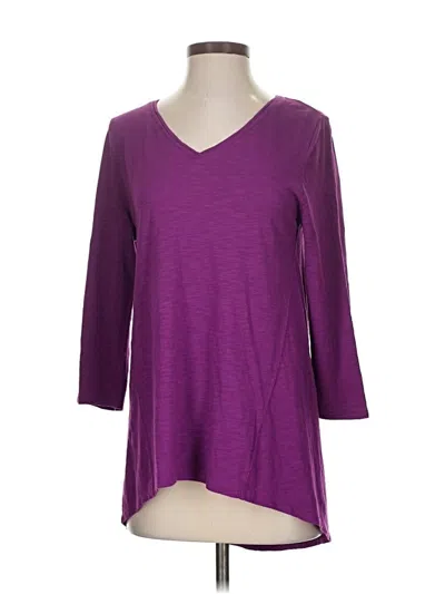 Pre-owned Chico's 3/4 Sleeve T-shirt In Purple