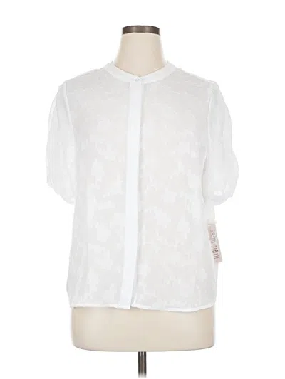 Pre-owned Nanette Lepore Short Sleeve Blouse In White