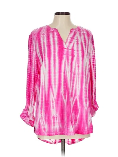 Pre-owned Chico's 3/4 Sleeve T-shirt In Pink