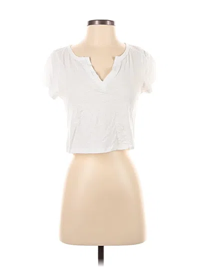 Pre-owned Pilcro Short Sleeve Top White Sweetheart Neckline Tops