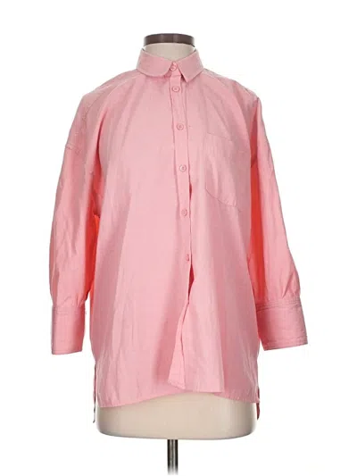 Pre-owned Pomander Place 3/4 Sleeve Button Down Shirt In Pink