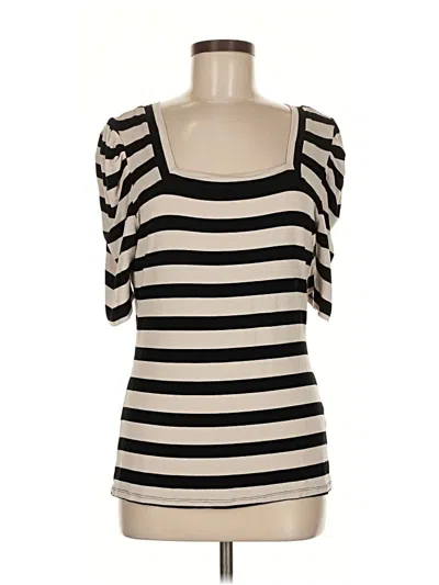 Pre-owned T Tahari Short Sleeve Top Ivory Sweetheart Neckline Tops In White