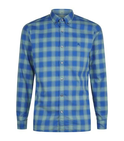 Burberry Gingham Check Collar Shirt In Blue