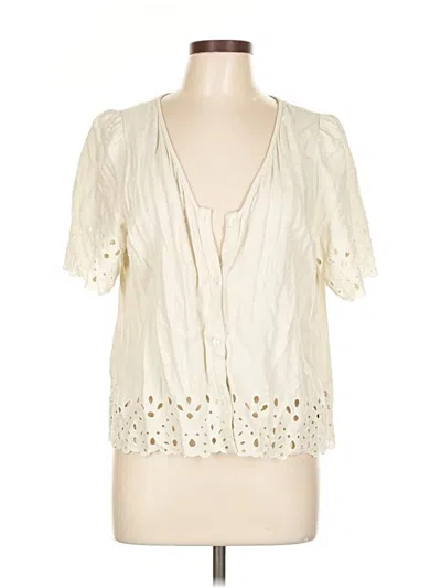 Pre-owned Gap Short Sleeve Blouse In White