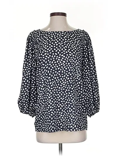Pre-owned Ann Taylor 3/4 Sleeve Blouse In Blue