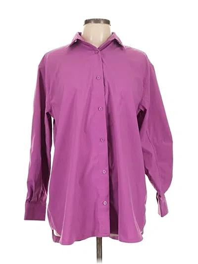 Pre-owned Athleta Long Sleeve Blouse In Purple