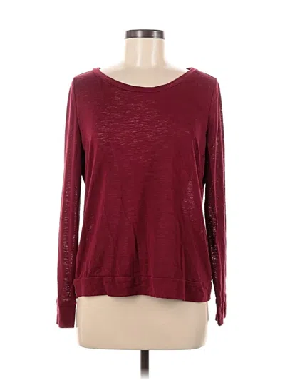 Pre-owned Victoria's Secret Long Sleeve T-shirt In Burgundy