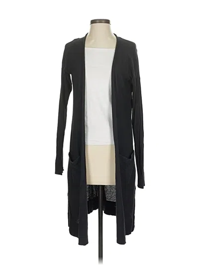 Pre-owned Athleta Silk Cardigan Sweater In Black