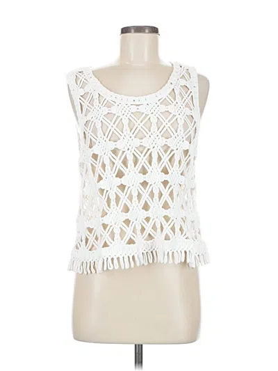 Pre-owned Dkny Jeans Sleeveless Blouse In White