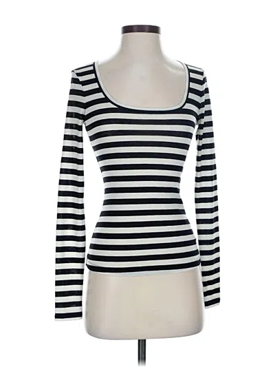 Pre-owned Maeve By Anthropologie Long Sleeve T-shirt In White