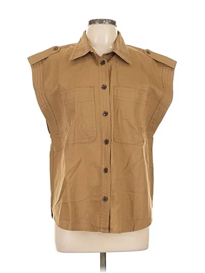 Pre-owned Banana Republic Factory Store Sleeveless Button Down Shirt In Brown