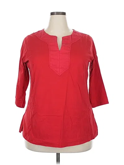 Pre-owned Polo Ralph Lauren 3/4 Sleeve Blouse In Red