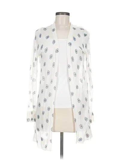 Pre-owned Ann Taylor Loft Cardigan Sweater In White
