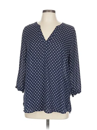 Pre-owned Maurices 3/4 Sleeve T-shirt In Blue