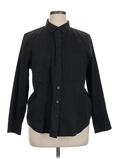 Pre-owned Chico's Long Sleeve Button Down Shirt In Black