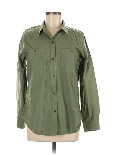 Pre-owned Nili Lotan Long Sleeve Button Down Shirt In Green