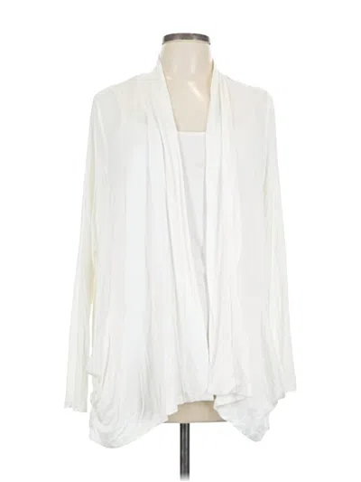 Pre-owned Logo By Lori Goldstein Cardigan Sweater In White