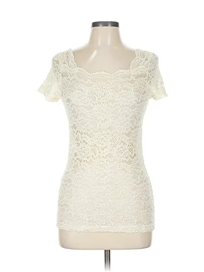 Pre-owned Victoria's Secret Short Sleeve Top Ivory Sweetheart Neckline Tops In White