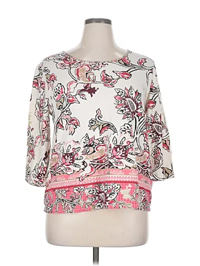 Pre-owned Chico's 3/4 Sleeve Blouse In Pink