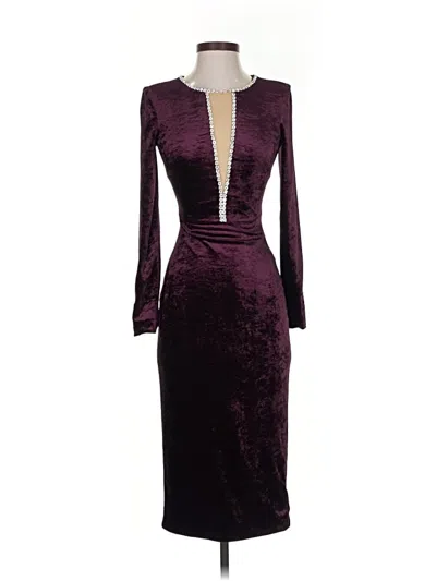 Pre-owned Dress The Population Cocktail Dress In Burgundy