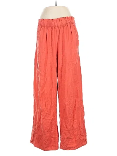 Pre-owned Free People Linen Pants In Orange