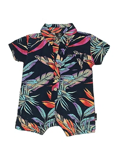 Pre-owned Volcom Babies' Short Sleeve Onesie In Black