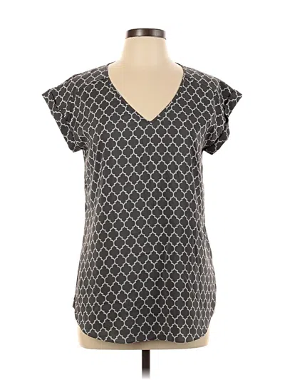 Pre-owned Express Short Sleeve Top Gray V Neck Tops