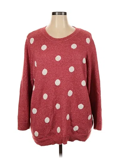 Pre-owned Cj Banks Pullover Sweater In Red