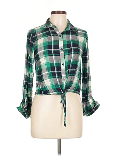 Pre-owned Day To Day By Blu Pepper Long Sleeve Blouse In Green